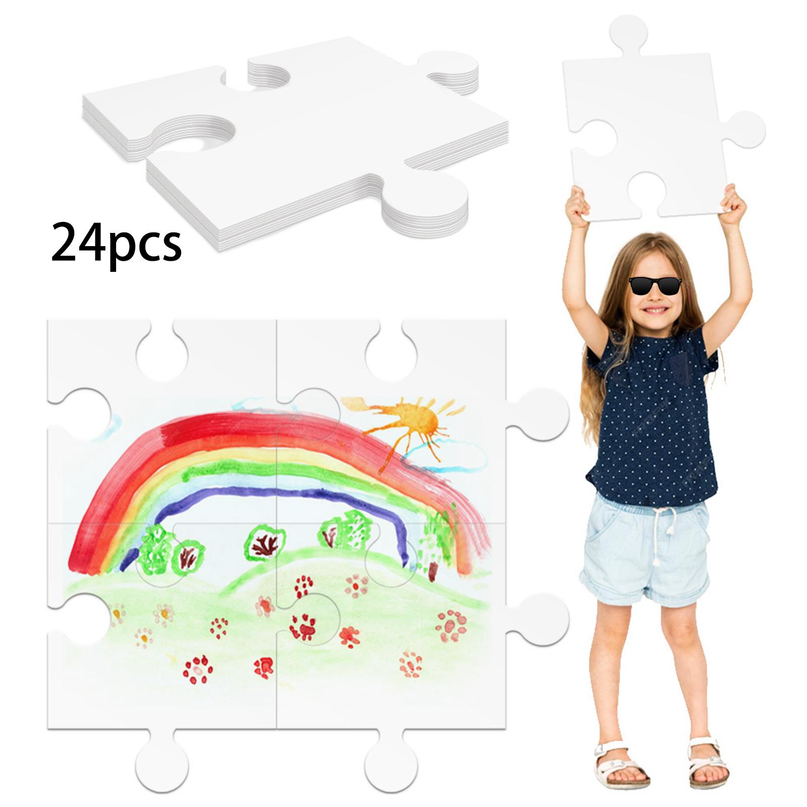 24Pcs White Cardboard Blank Ji - Puzzle Blank White 评论和价格