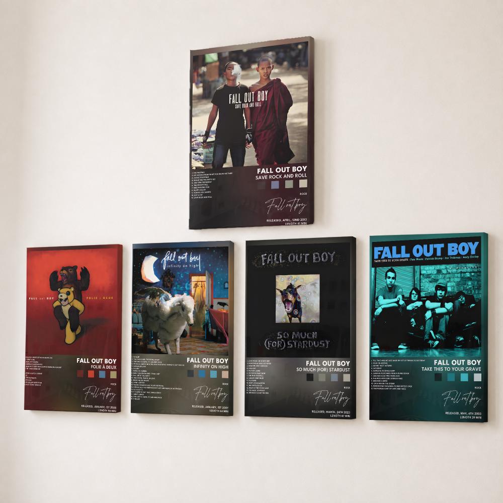 Rock Band F-Fall Out Boy Music - Canvas Wrap Ready 评论和价格